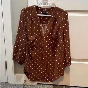 Brown Polka Dot Blouse